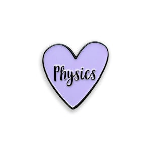 Pin esmaltado "Me encanta la física", insignia de corazón de física, regalo de ciencias físicas