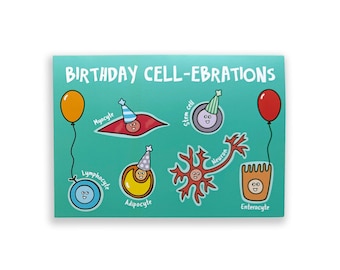 Cell-ebrations Birthday Card, Science Card, Biology Gift