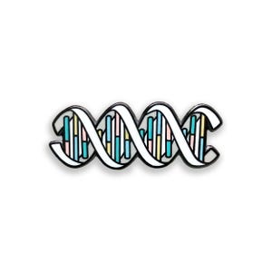 DNA Double Helix Enamel Pin, Genetics Badge, Biology Science Gift