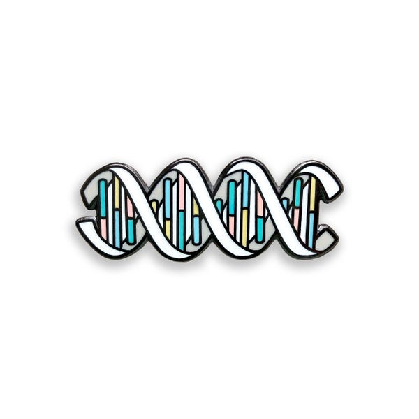Pin esmaltado de doble hélice de ADN, insignia de genética, regalo de ciencias biológicas