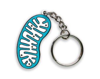 Mitochondria Enamel Keyring, Cell Biology Keychain, Science Gift for Biology