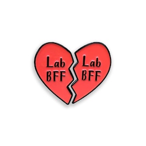 Épinglettes en émail assorties BFF de laboratoire, ensemble d'amitié scientifique, cadeau de meilleur ami de laboratoire