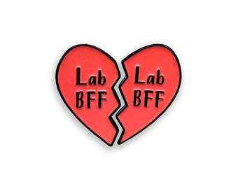 Lab BFF Matching Enamel Pins, Science Friendship Set, Lab Best Friend Gift