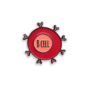 B Cell Enamel Pin, Immune Badge, Soft Enamel Science Accessory