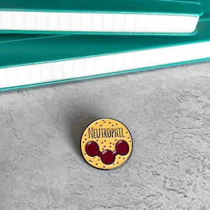 Neutrophil Soft Enamel Pin Badge - Yellow & Purple