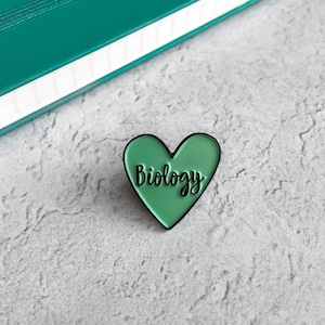 Biology Heart Enamel Pin - Science Enamel Pin - Green