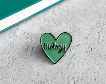 Biology Heart Enamel Pin - Science Enamel Pin - Green