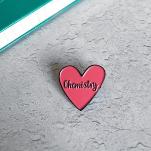 Chemistry Heart Soft Enamel Pin Badge - Pink