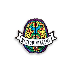 Neurodivergent Brain Enamel Pin, Neurodiversity Pin Badge, Neurodiversity Gift