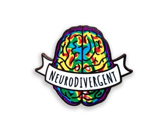 Neurodivergent Brain Enamel Pin, Neurodiversity Pin Badge, Neurodiversity Gift
