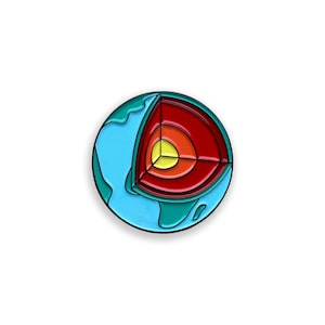 Earth's Layers Enamel Pin, Geology Badge, Geology Science Gift