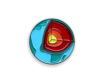 Earth's Layers Enamel Pin, Geology Badge, Geology Science Gift