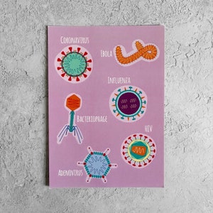 Impression/carte postale A6 Virologie - Impression scientifique - Carte postale scientifique