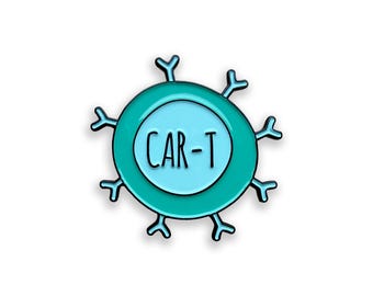 CAR-T Cell Enamel Pin, Cancer Immunotherapy Badge, Pink or Green