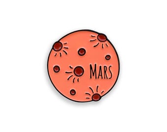 Mars Enamel Pin, Planet Pin Badge, Space Science Gift