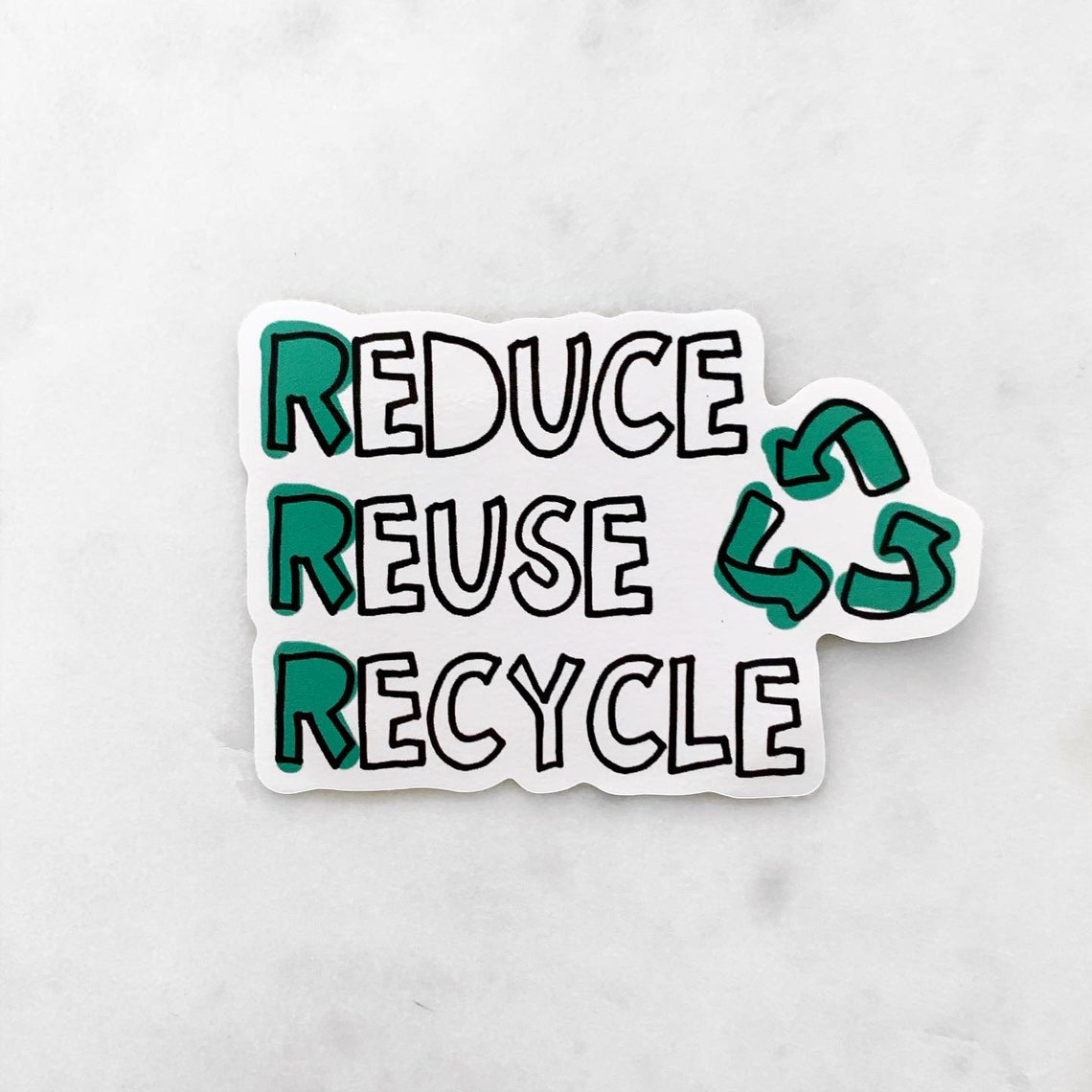 Reduce Reuse Recycle Sticker Green - Etsy