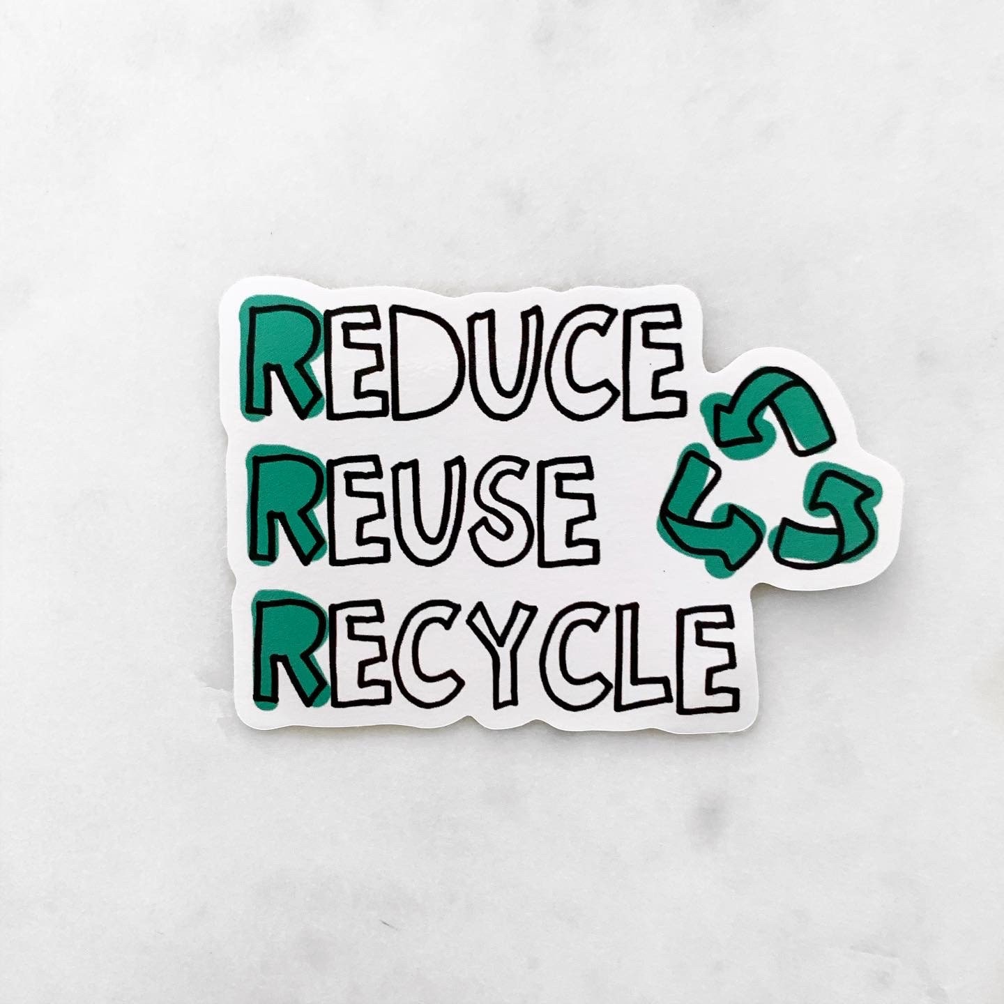 Reduce Reuse Recycle Sticker Green - Etsy