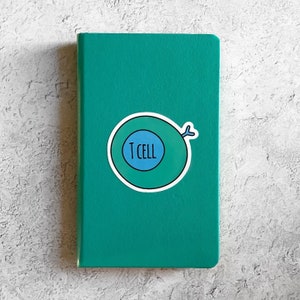 T Cell / Lymphocyte Sticker - Blue & Green