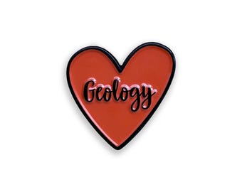 I Love Geology Enamel Pin, Geology Heart Badge, Geology Science Gift