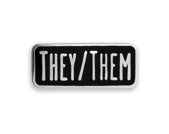 They/Them Pronoun Enamel Pin, Pronoun Pin Badge, Pronoun Gift