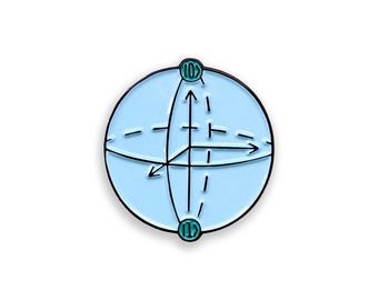 Qubit Enamel Pin, Bloch Sphere Badge, Physics Science Gift