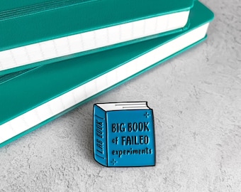 Lab Book Soft Enamel Pin Badge - Blue