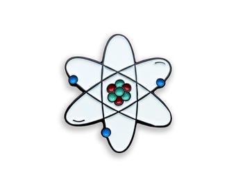 Rutherford atommodell emaljnål, atommärke, fysikvetenskaplig gåva