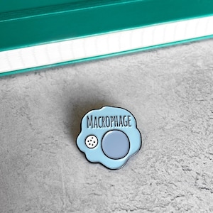Macrophage Soft Enamel Pin Badge - Blue, Grey & White