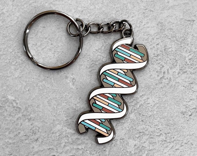 Key Rings Ergenomic DNA Keychain, Gift for Science Geek Key Chain, Helix Molecule Key Ring ...