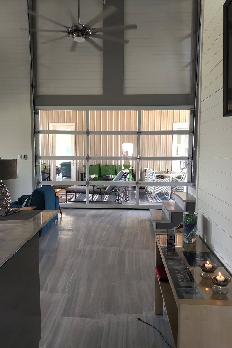 Contemporary Aluminum & Clear Tempered Glass Garage Door afbeelding 7