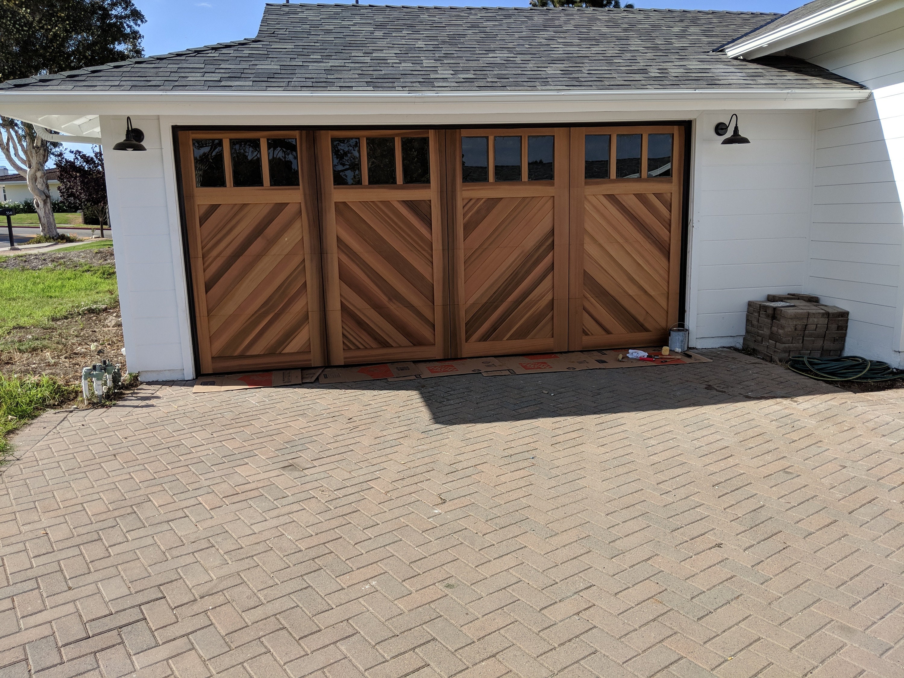Cielo Herringbone Spanish Style Custom Wood Garage Door - Il Fullxfull.2160954270 Bx9D