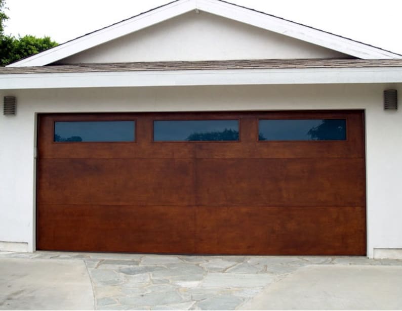 Lucas Modern Flush Style Custom Wood Garage Door Etsy
