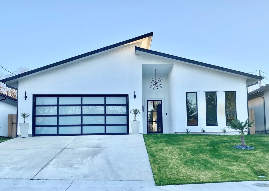 Contemporary Aluminum & White Laminate privacy Glass Garage Door Etsy