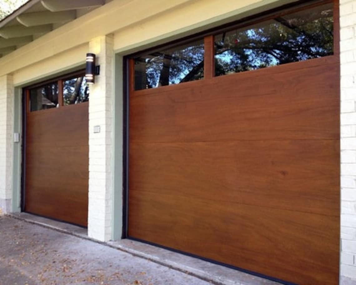 Lucas Modern Flush Style Custom Wood Garage Door Etsy