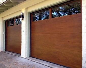 Lucas - Modern Flush Style Custom Wood Garage Door
