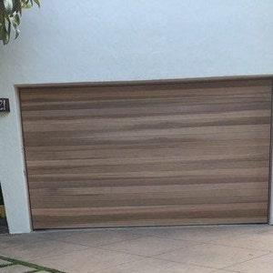 Emilio - Horizontal Planks Modern Style Custom Wood Garage Door