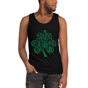 Happy St Patrick&#39;s Day Tank Top Unisex Classic Fit Jersey Knit
