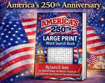 America 250th Anniversary Large Print Word Search Book | Patriotic Educational Puzzles