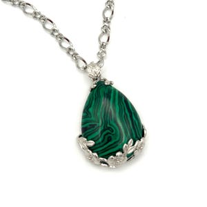 Malachite Triple Teardrop Necklace