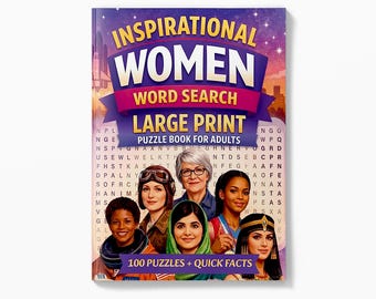 Inspirational Women Word Search Puzzle Book for Adults | Large Print | Famous Female Heroes | Role Models | Gift for Women