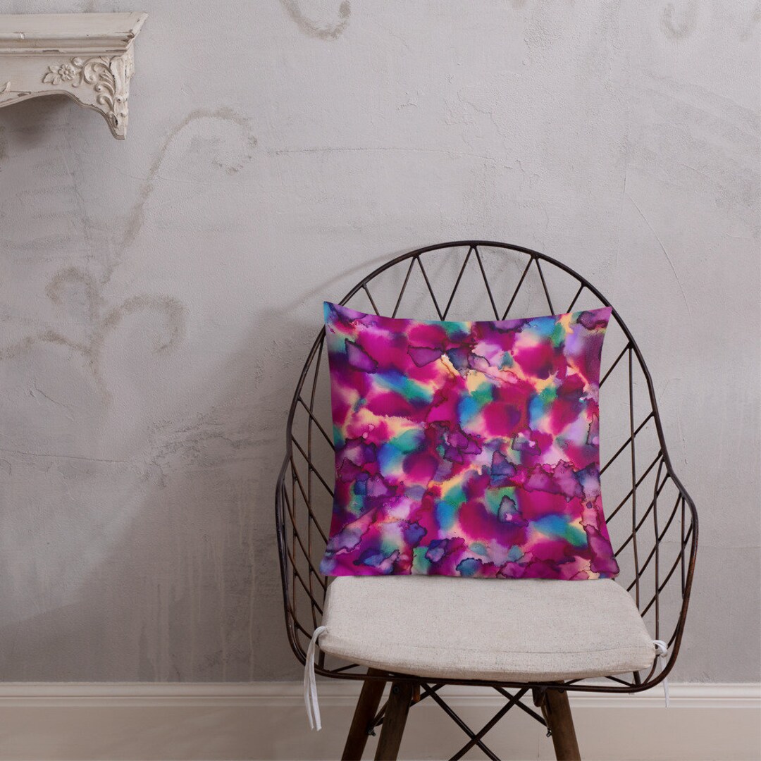 Colorful Alcohol Ink Print Pillow: Modern Home Decor - Etsy
