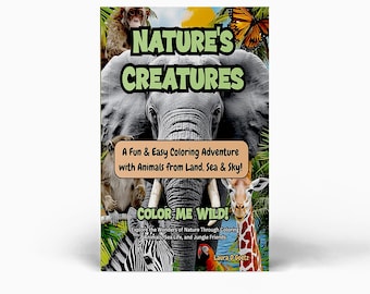 Animal Coloring Book for Kids and Adults | 50 Fun Animal Designs | Relaxing Stress Relief Activity | 8.5x11 Single-Sided Pages