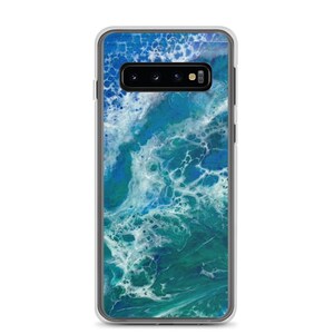 Designer Samsung Case Tropical Ocean Waves Case in Blue, Turquoise, Tea