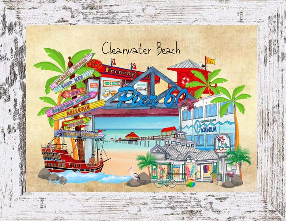 Clearwater Beach Art Print: Coastal Tropical Wall Decor