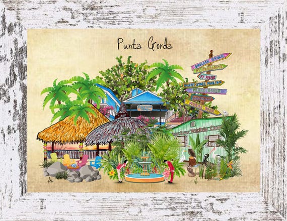 Punta Gorda Coastal Decor, Punta Gorda Framed Print,Tropical Wall Art,Beach Art,Note Cards