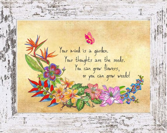 Tropical Flower Art Print Hibiscus Bird 