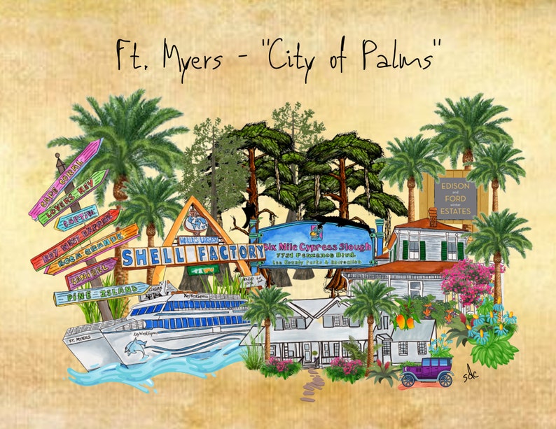 Ft. Myers Coastal Decor,ft. Myers Framed Art Print,boho Style Art