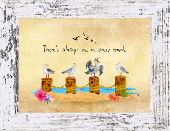 Seagulls Watercolor Art Print: Coastal Nautical Decor