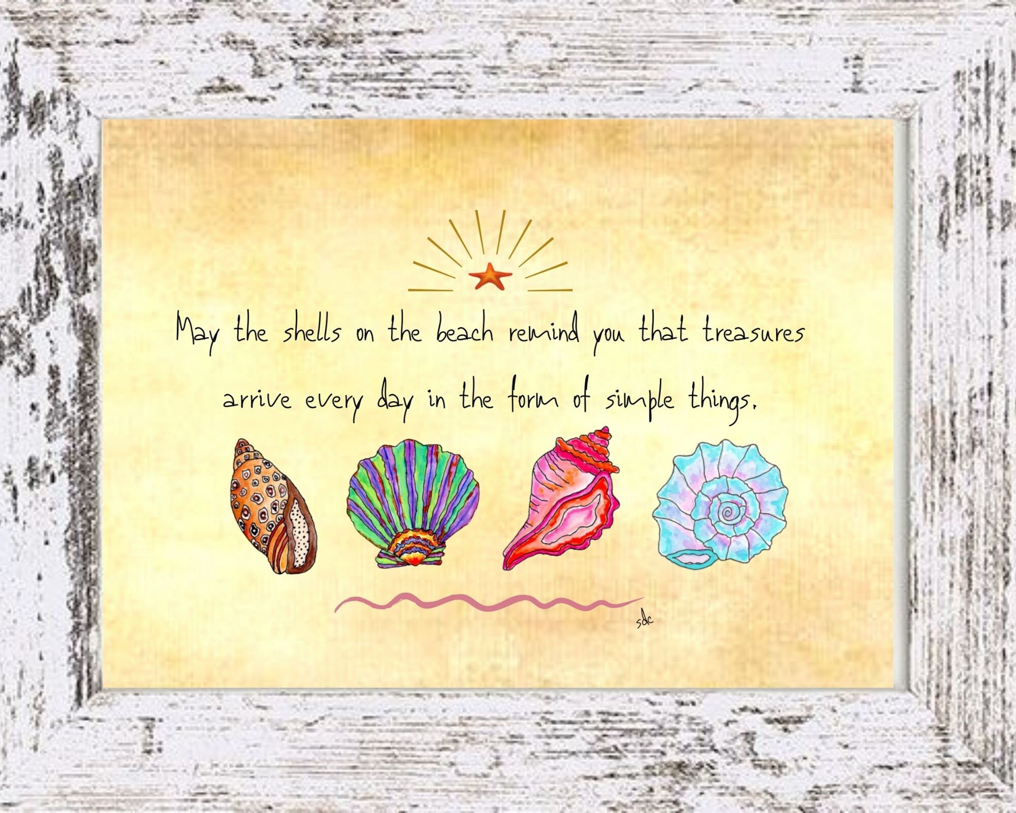 Seashell Treasures Salty Saying