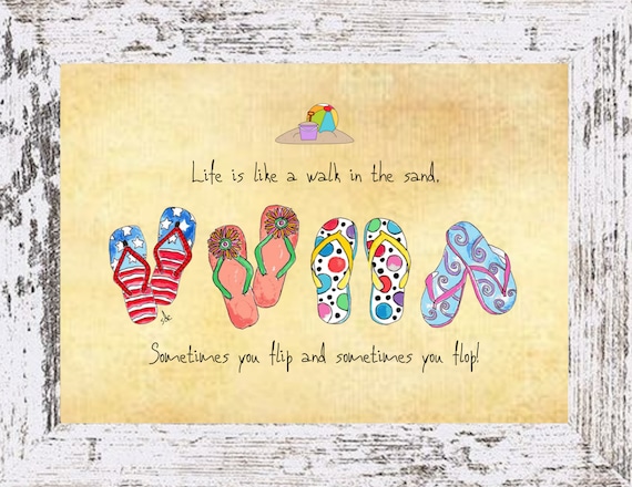 Flip Flops Coastal Decor,Flip Flops Framed Art Print,Boho Syle Art,Nautical Watercolor,Tropical Wall Art,Ocean Themed Painting, Note Cards
